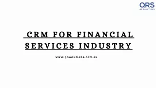 CRM finance | CRM for financial services industry | QR Solutions