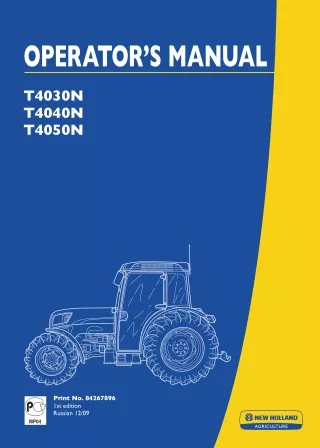 New Holland T4030N T4040N T4050N Tractors Operator’s Manual Instant Download (Publication No.84267896)