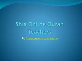 Shia Online Quran Teachers