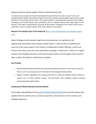 Minimal Residual Disease Market