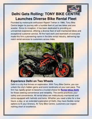 Bike rental in Delhi NCR