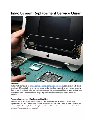 Imac Screen Replacement Service Oman