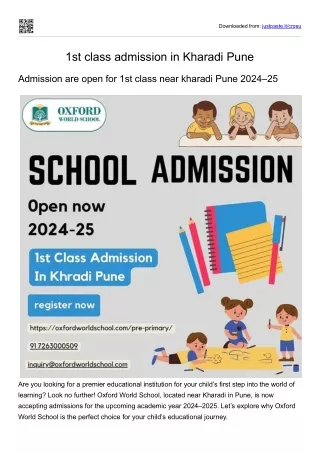 1st class admission in kharadi pune