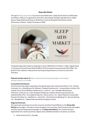 Sleep Aids Market Outlook, Trends, Growth Analysis 2024