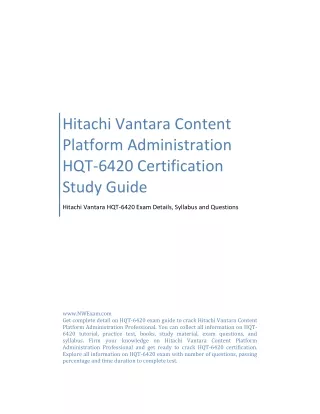 Hitachi Vantara Content Platform Administration HQT-6420 Cert Study Guide