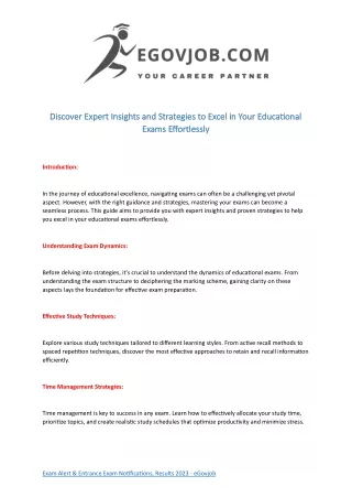 Discover Expert Insights and Strategies to Excel in Your Educational Exams Effortlessly