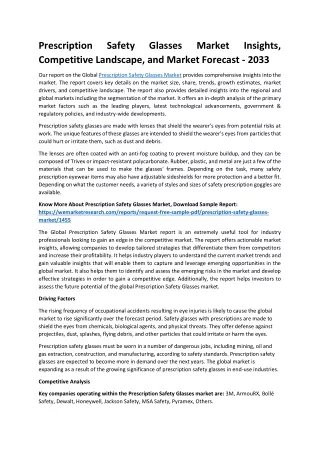 Prescription Safety Glasses Market Insights