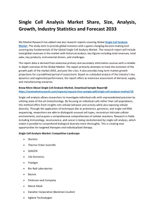 Single Cell Analysis Market Share