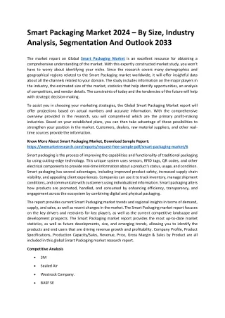 Smart Packaging Market 2024