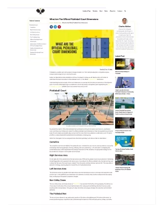 Official Pickleball Court Dimensions