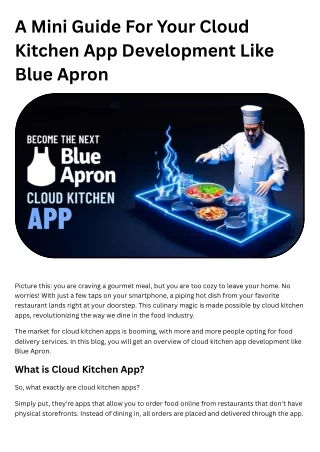 Guide to Build cloud kitchen app just like Blue Apron