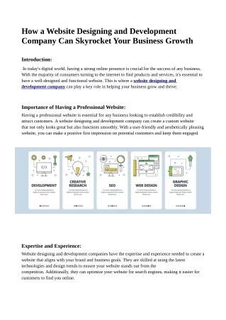 How a Website Designing and Development Company Can Skyrocket Your Business Growth