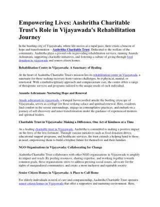 Rehabilitation centre in vijayawada