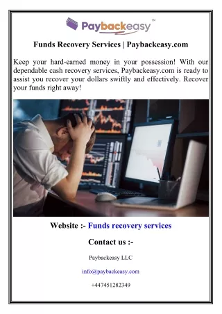 Funds Recovery Services   Paybackeasy.com