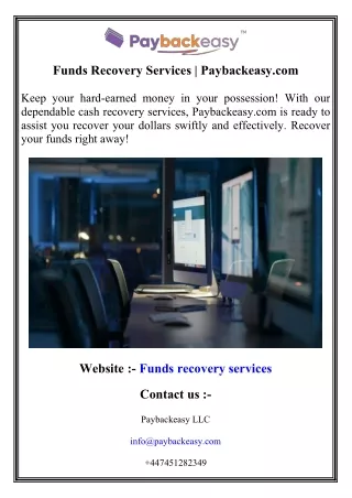 Funds Recovery Services   Paybackeasy.com