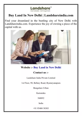 Buy Land In New Delhi  Landshareindia.com