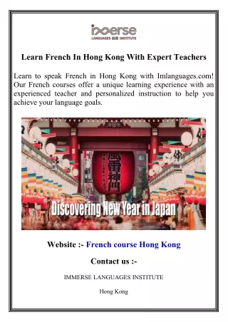 Learn French In Hong Kong With Expert Teachers