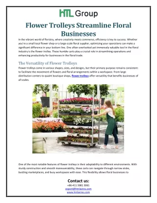 Flower Trolleys Streamline Floral Businesses