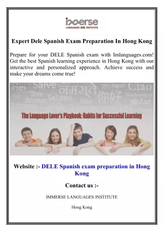 Expert Dele Spanish Exam Preparation In Hong Kong