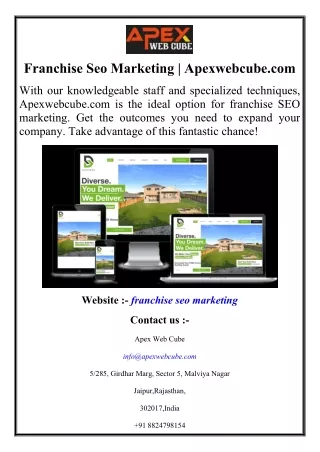 Franchise Seo Marketing  Apexwebcube.com