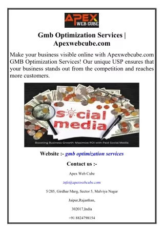 Gmb Optimization Services  Apexwebcube.com