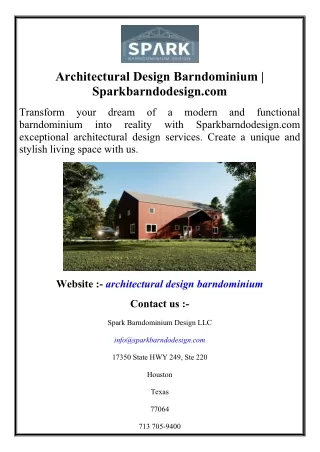 Architectural Design Barndominium  Sparkbarndodesign.com