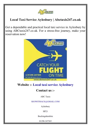 Local Taxi Service Aylesbury   Abctaxis247.co.uk