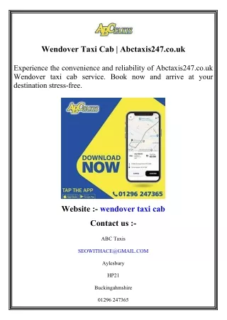 Wendover Taxi Cab   Abctaxis247.co.uk