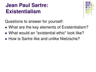 Jean Paul Sartre: Existentialism