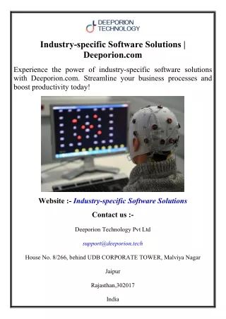 Industry-specific Software Solutions  Deeporion.com