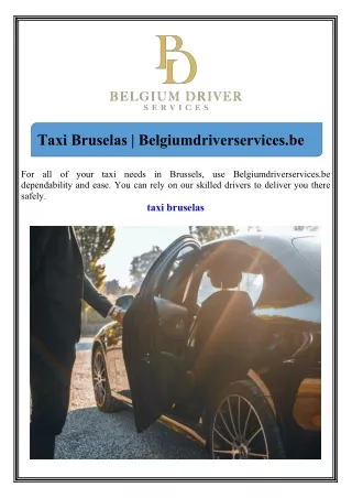 Taxi Bruselas Belgiumdriverservices.be