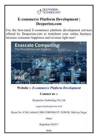 E-commerce Platform Development  Deeporion.com