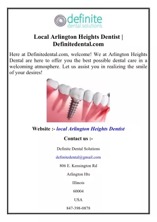 Local Arlington Heights Dentist  Definitedental.com