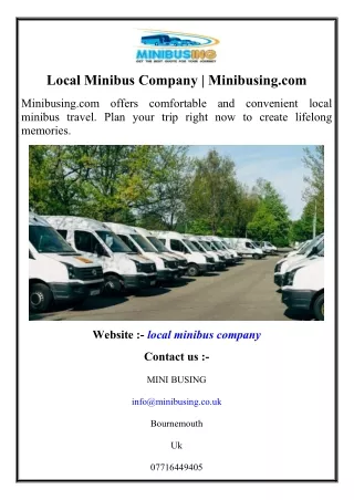 Local Minibus Company  Minibusing.com