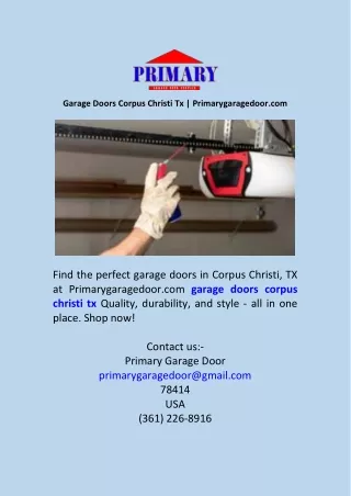 Garage Doors Corpus Christi Tx  Primarygaragedoor.com