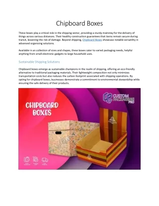 Chipboard Boxes