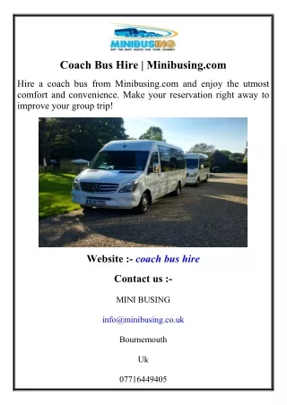 Coach Bus Hire  Minibusing.com