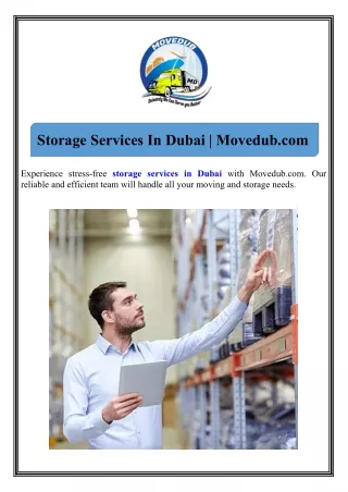 Storage Services In Dubai Movedub.com