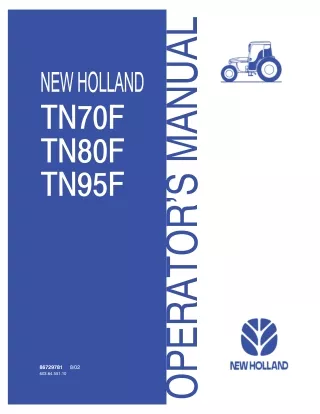 New Holland TN70F TN80F TN95F Tractors Operator’s Manual Instant Download (Publication No.86729781)