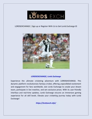 1LORDSEXCHANGE | Sign up or Register With Us to Get Lords Exchange ID