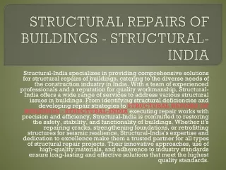 REPAIR AND REHABILITATION COMPANIES IN INDIA - STRUCTURAL-INDIA