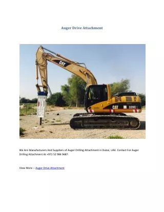 Auger Drive Attachment