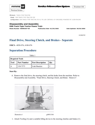 Caterpillar Cat D6N TRACK-TYPE TRACTOR (Prefix CBF) Service Repair Manual (CBF00001 and up)