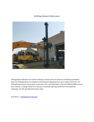 Drilling Bucket Fabricator