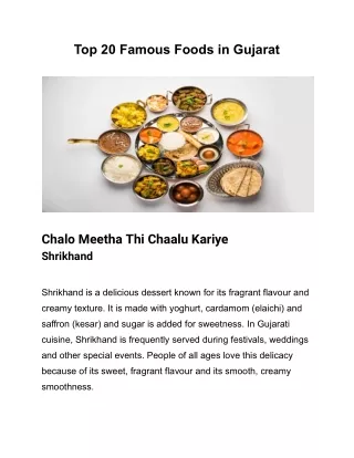 Top 20 Famous Foods in Gujarat