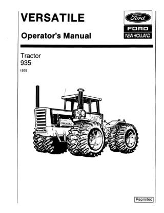 Versatile 935 Tractor Operator’s Manual Instant Download (Publication No.42093511)