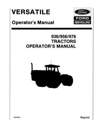 Versatile 936 956 976 Tractors Operator’s Manual Instant Download (Publication No.42093630)