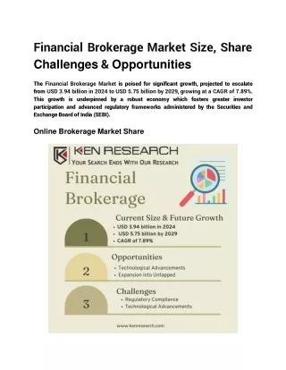 Financial Brokerage Market Size, Share Challenges & Opportunities