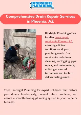 Efficient Drain Repair Services In Phoenix, AZ, By Hindsight Plumbing