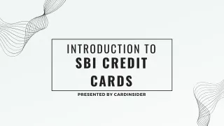 Introduction to SBI Credit Cards